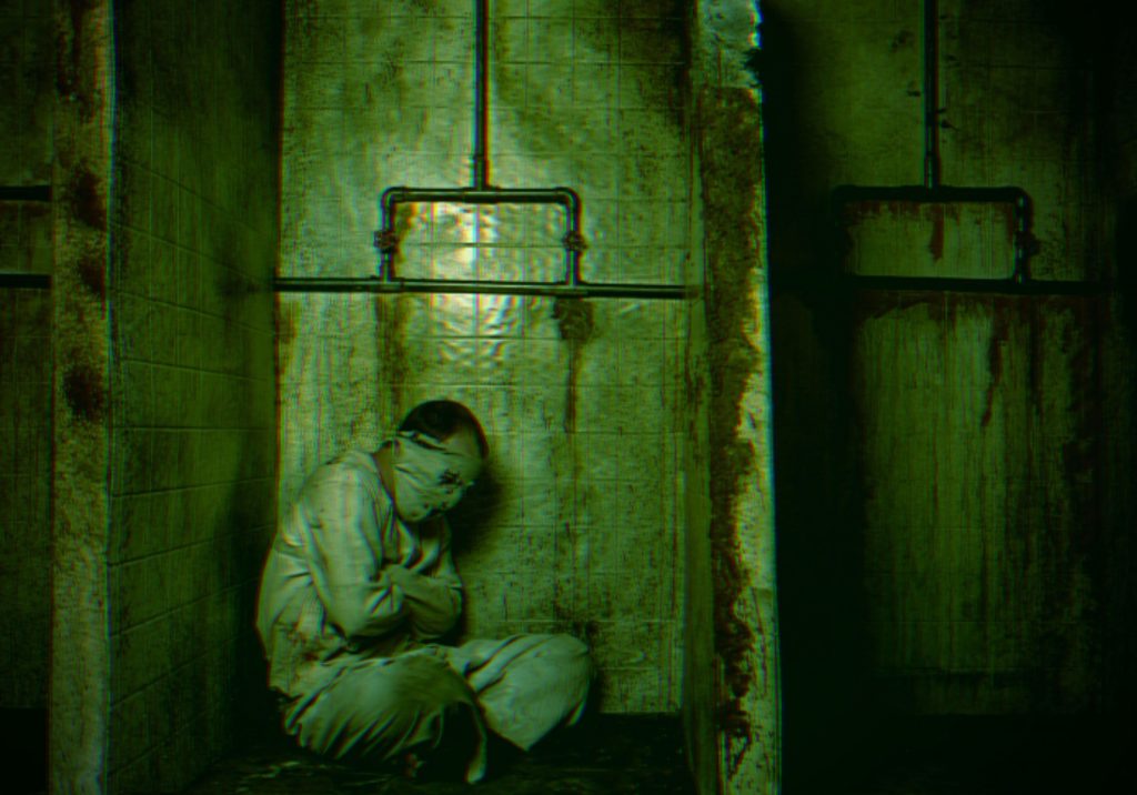 Asylum patient avec camisole effrayant Sanatorium Hermann